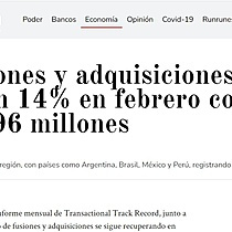 Las fusiones y adquisiciones latinas crecieron 14% en febrero con US$7.896 millones